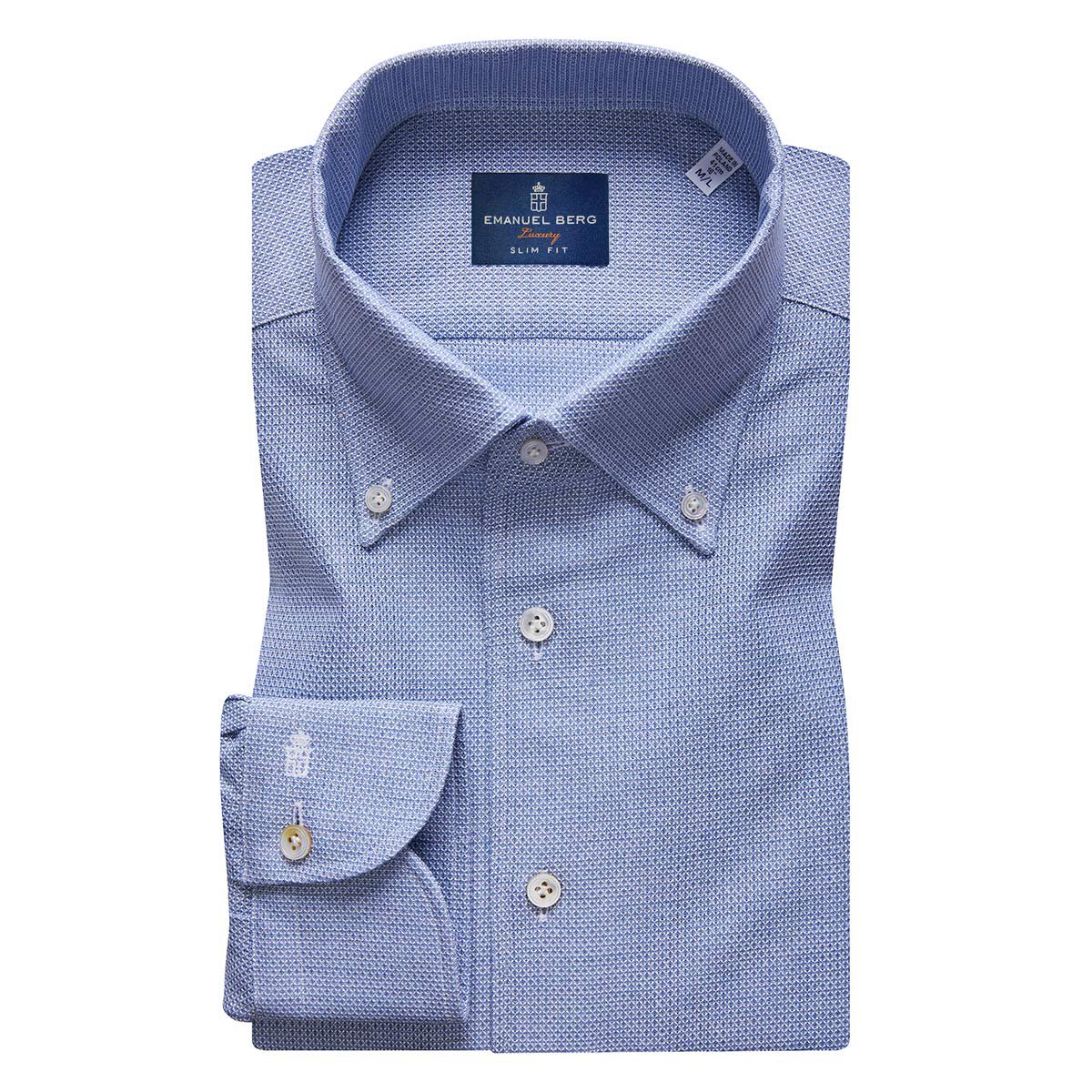 Trento, Blue Giro Superfine Shirt Inglese Shirting 