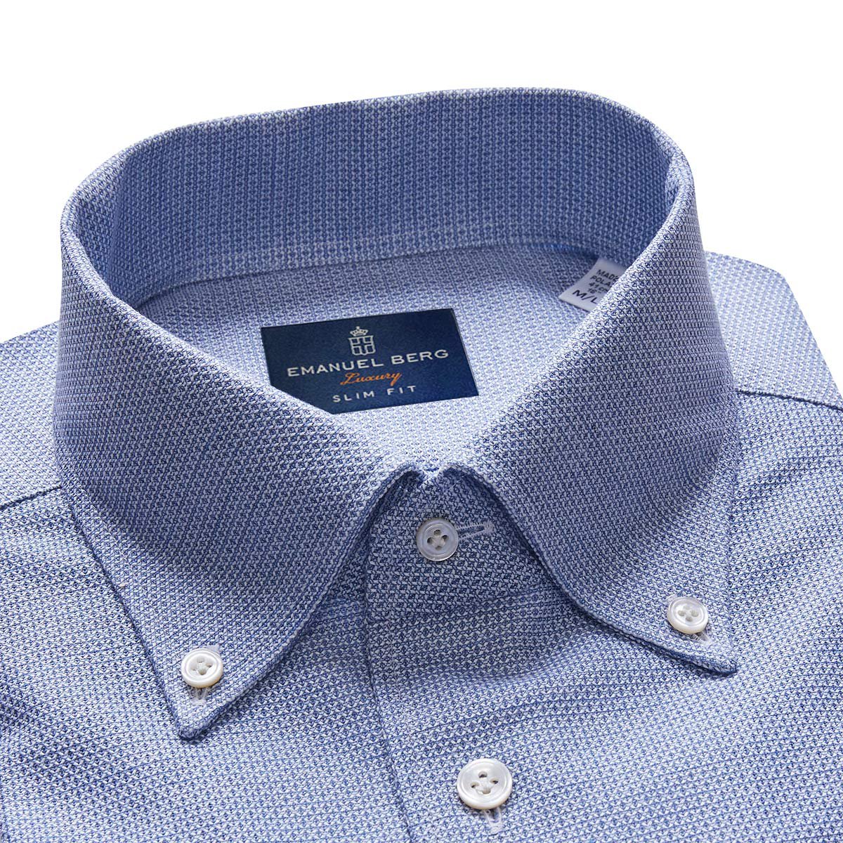 Trento, Shirt Shirting Inglese Giro Blue Superfine |