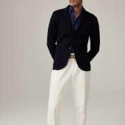 Emanuel Berg Bellagio, Navy Blue Cotton and Linen Shirt