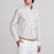Emanuel Berg Bellagio, Striped Cotton and Linen Shirt