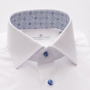 Emanuel Berg Mr Crown, White Shirt with Geometric Contrast Details