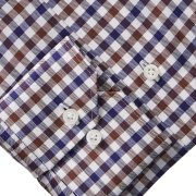 Emanuel Berg Mr Crown, koszula w brązowo-granatową kratę Gingham