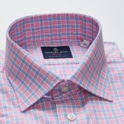 Emanuel Berg Prince of Wales, Pink and Blue Plaid Shirt