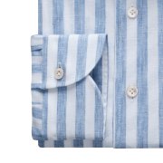 Emanuel Berg Bellagio, lniana koszula w niebieskie paski