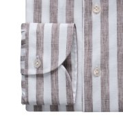 Emanuel Berg Bellagio, Beige Striped Linen Shirt