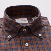 Emanuel Berg Bellagio, Plaid Linen Shirt