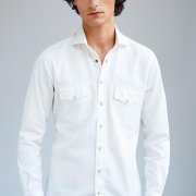 Byron, White Shirt with Press-Stud Fastening