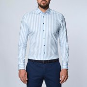 Emanuel Berg Byron, koszula 4Flex w biało-błękitne paski