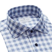Emanuel Berg Byron, Blue Checked 4Flex Shirt