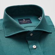 Emanuel Berg Harvard, Green Linen Shirt