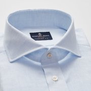 Emanuel Berg Harvard, Light Blue Linen Shirt