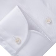 Emanuel Berg Harvard, biała koszula z teksturą, Twill