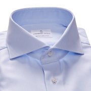 Emanuel Berg Harvard, błękitna koszula z teksturą, Twill