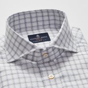 Emanuel Berg Harvard, Plaid Linen and Cotton Shirt