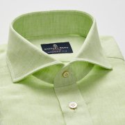 Emanuel Berg Harvard, Lime Green Linen Shirt