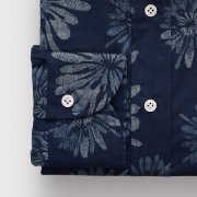 Emanuel Berg Harvard, Navy Blue Floral Print Shirt