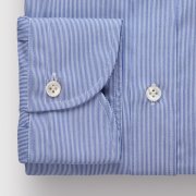 Emanuel Berg Harvard, Blue Fine Striped Wrinkle Resistant Twill Shirt