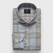 Emanuel Berg Harvard, Plaid Linen Shirt