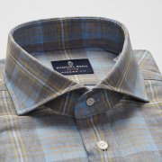 Emanuel Berg Harvard, Plaid Linen Shirt