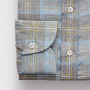 Emanuel Berg Harvard, Plaid Linen Shirt