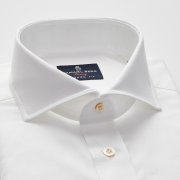 Emanuel Berg Harvard, White Cotton and Linen Shirt