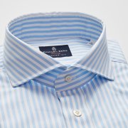 Emanuel Berg Harvard, Light Blue Striped Shirt