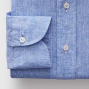 Emanuel Berg Harvard, Blue Linen Shirt