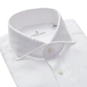 Emanuel Berg Harvard, White Linen Shirt