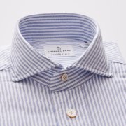 Emanuel Berg Harvard, Blue Striped Oxford Shirt