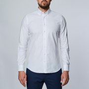 Emanuel Berg Basel, biała koszula z kontrastem w paski