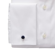 Emanuel Berg Mr Crown, biała koszula z mankietem na spinki, Twill