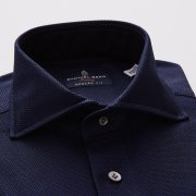 Emanuel Berg Megeve, Navy Blue Giro Inglese Shirt