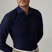 Emanuel Berg Megeve, Navy Blue Giro Inglese Shirt