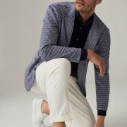 Emanuel Berg Megeve, Navy Blue Giro Inglese Shirt
