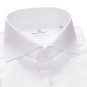 Emanuel Berg Megeve, biała koszula, Wrinkle Resistant Twill