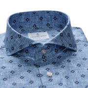 Emanuel Berg Marseille, Geometric Pattern Dobby Shirt