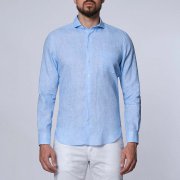 Emanuel Berg Marseille, błękitna koszula lniana