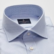 Emanuel Berg Rialto, White and Blue Dobby Shirt