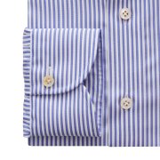 Emanuel Berg Rialto, koszula w niebieskie paski, Wrinkle Resistant Poplin