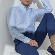 Emanuel Berg Trento, Light Blue Giro Inglese Shirt