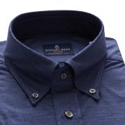Emanuel Berg Trento, Navy Blue Wool Jersey Shirt
