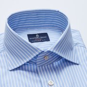 Emanuel Berg Cannes, Blue and White Striped Shirt