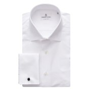 Emanuel Berg Mr Crown, White French Cuffs Wrinkle Resistant Twill Shirt