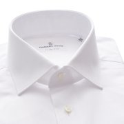 Emanuel Berg Mr Crown, White French Cuffs Wrinkle Resistant Twill Shirt