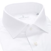 Emanuel Berg Rialto, biała koszula z dłuższymi rękawami, Wrinkle Resistant Twill