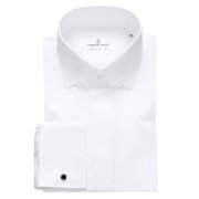 Mr Crown, White Covered Placket Shirt