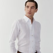 Bellagio, biała koszula lniana