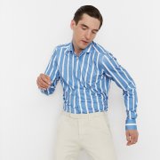 Byron, Blue Bold Striped 4Flex Shirt