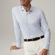 Emanuel Berg Byron, Light Blue Striped 4Flex Shirt