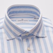 Emanuel Berg Byron, Light Blue Striped 4Flex Shirt